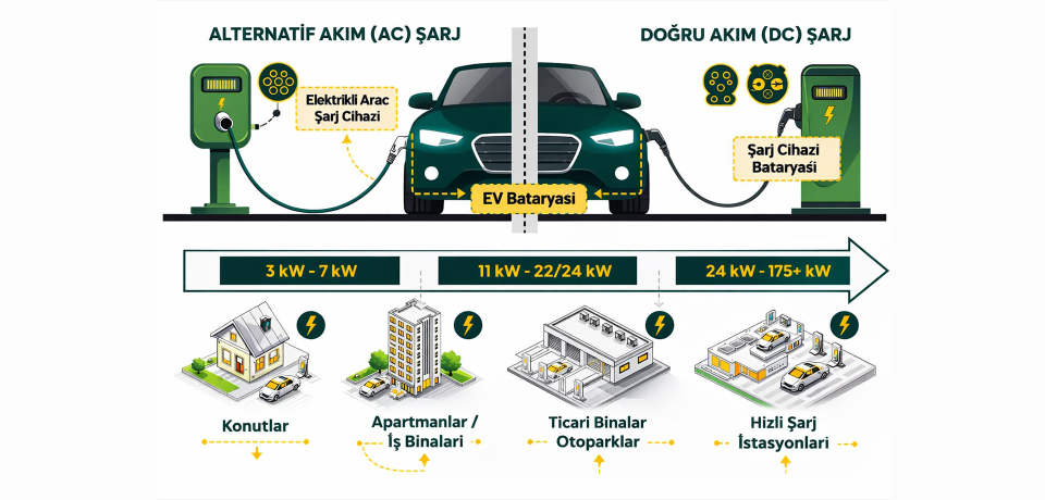 AC ve DC Şarj Arasındaki Farklar Nelerdir? Hangisi Ne Zaman Kullanılmalı?