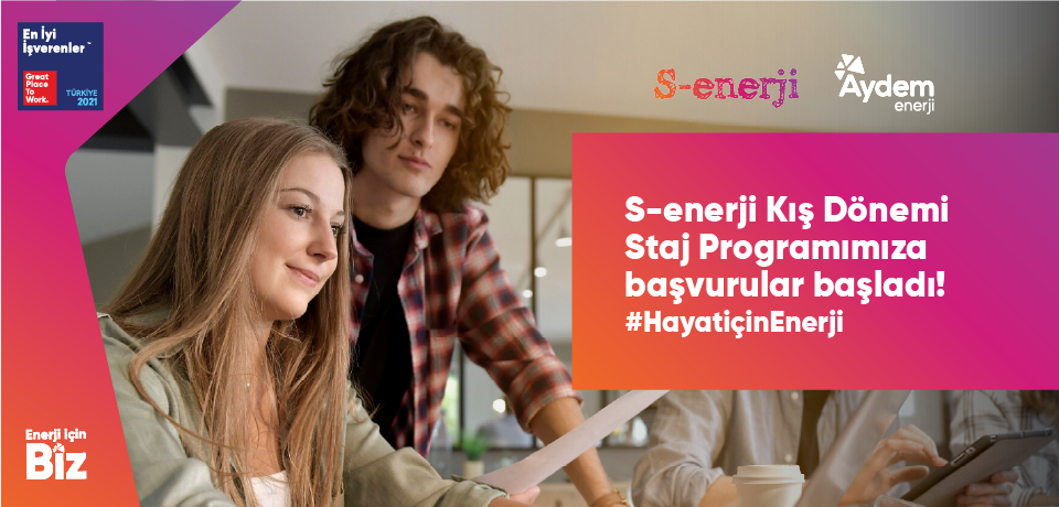 S-enerji Kış Dönemi Proje Bazlı Staj Programımızın başvuruları başladı.