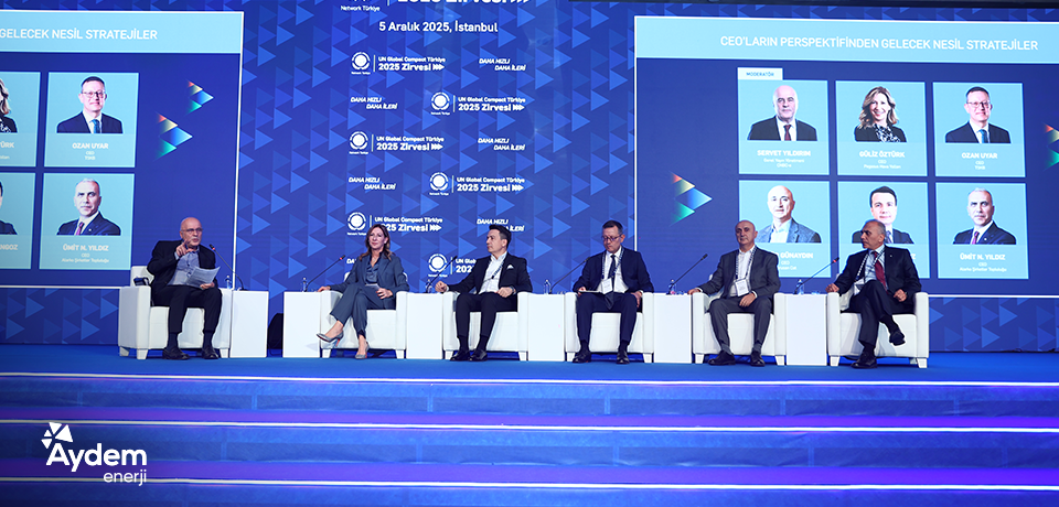 CEO&rsquo;muz Serdar Marangoz UN Global Compact T&uuml;rkiye 2025 Zirvesi&rsquo;nde panelist olarak yer aldı   Aydem Enerji olarak sponsoru olduğumuz UN Global Compact T&uuml;rkiye 2025 Zirvesi&rsquo;nde, T&uuml;rkiye ve Avrupa&rsquo;dan i